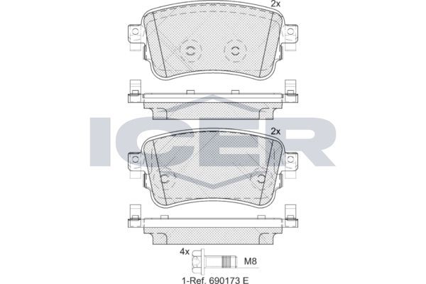 ICER Remblokken 182294 Remblokken FIAT ICER 182294