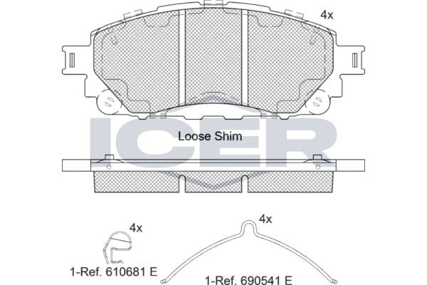 ICER Piduriklotsid 182296 182296 Klotsid TOYOTA AURIS ICER