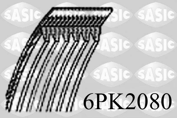 SASIC Ozubený klinový remeň 6PK2080 6PK2080 Ozubený klinový remeň SASIC NISSAN X-TRAIL