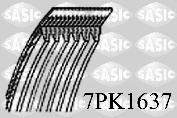 SASIC Ozubený klinový remeň 7PK1637 Ozubený klinový remeň SASIC Nissan X-TRAIL 7PK1637