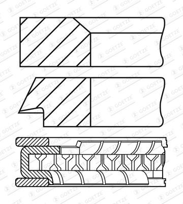 GOETZE ENGINE Σετ δακτυλίων εμβόλου 08-451604-00 GOETZE ENGINE 08-451604-00 Ελατηρια εμβολου Peugeot 406 Sedan γνήσια τιμες
