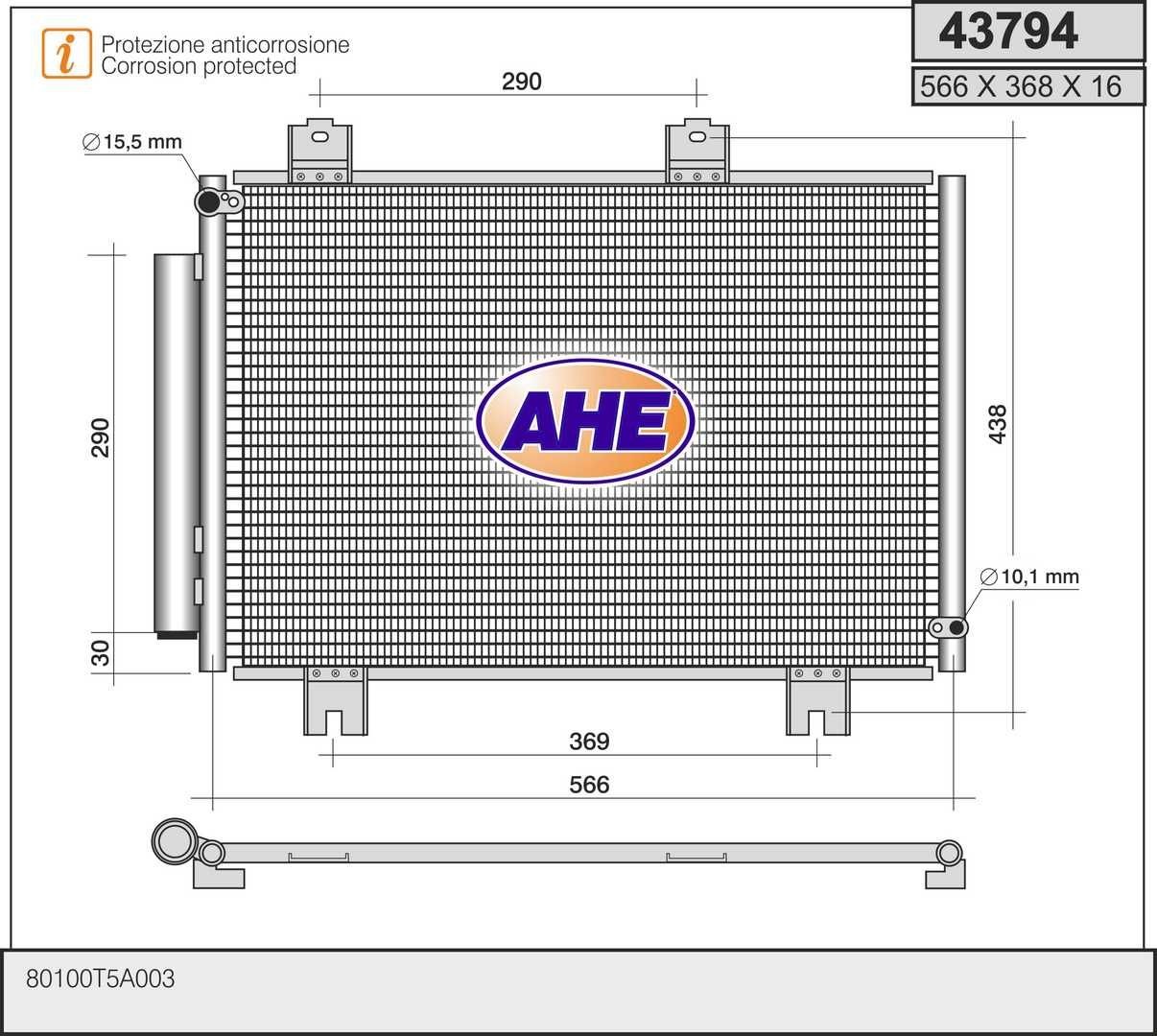 AHE Kondenzátor klimatizácie 43794 Kondenzátor klimatizácie AHE FR-V 43794 lacné