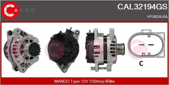 CASCO Generator CAL32194GS KIA dynamo CASCO CAL32194GS