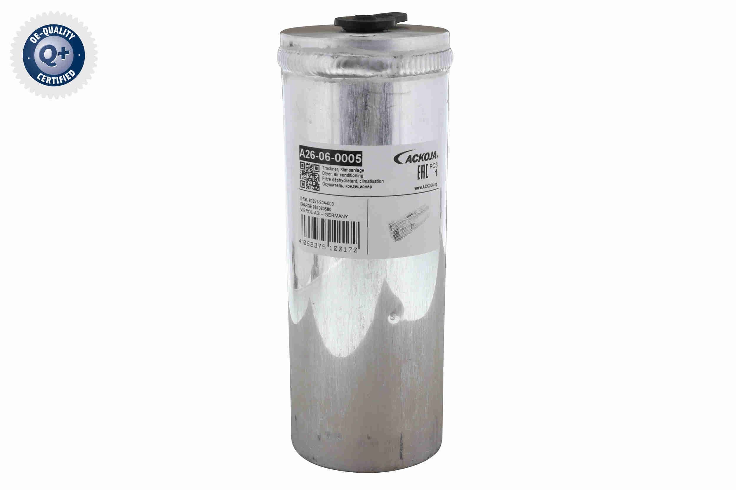 ACKOJA Tørfilter aircondition A26-06-0005 ACKOJA A26-06-0005 Tørrefilter Talbot 1307-1510 originale