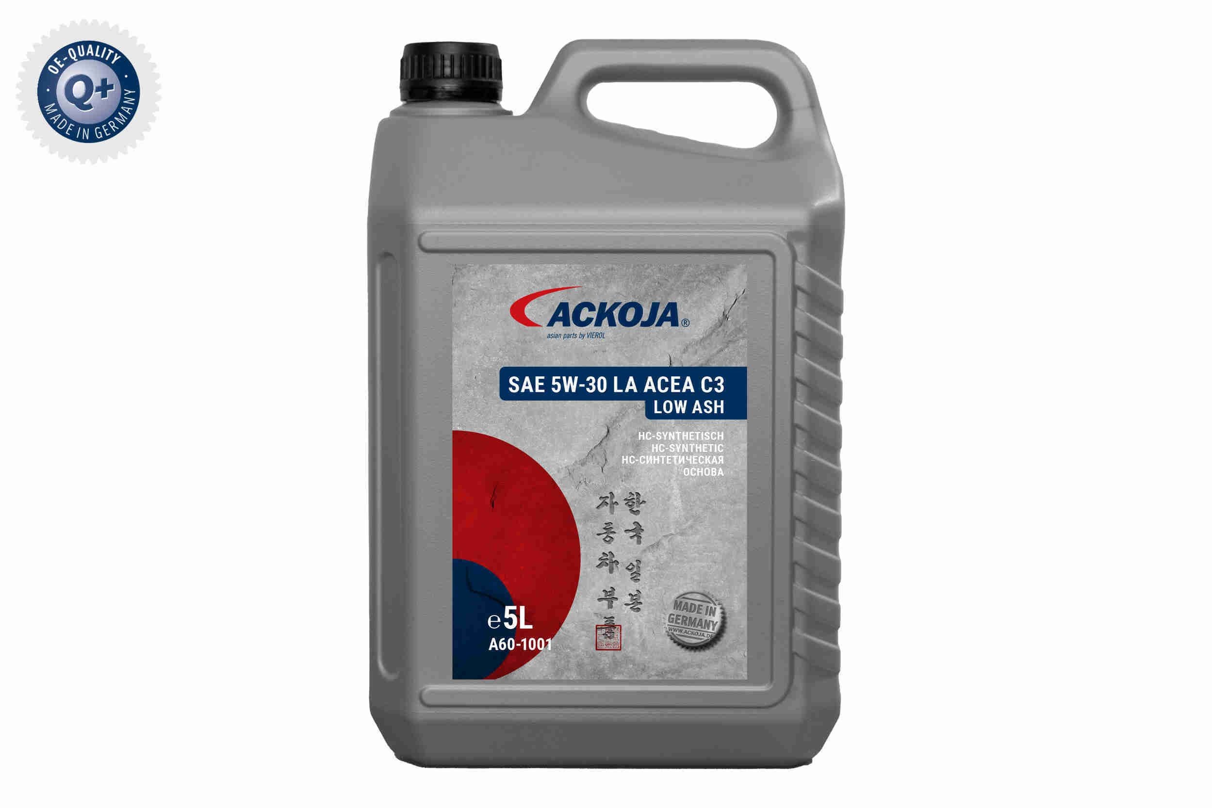 ACKOJA Motorolie A60-1001 A60-1001 LOW ASH Motorolie NISSAN PATROL ACKOJA