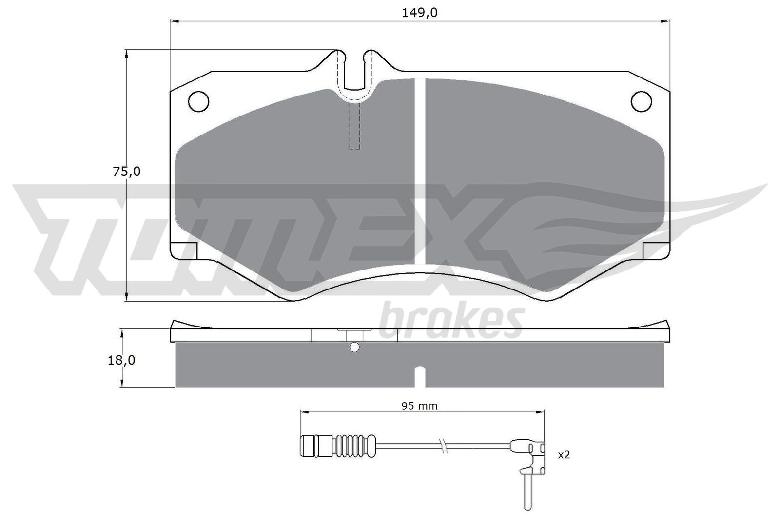 TOMEX brakes Bromsbelägg TX 10-201 TOMEX brakes TX 10-201 Bromsbelägg VW LT 40 original