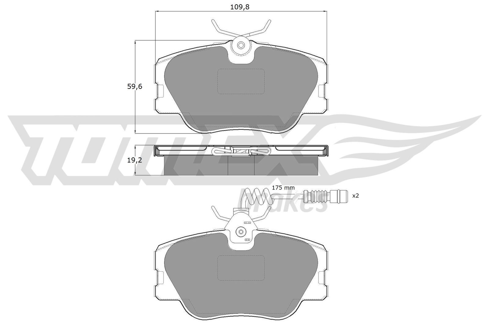 TOMEX brakes Bremseklodser TX 10-211 TX 10-211 TOMEX brakes Sports bremseklodser Tesla billig