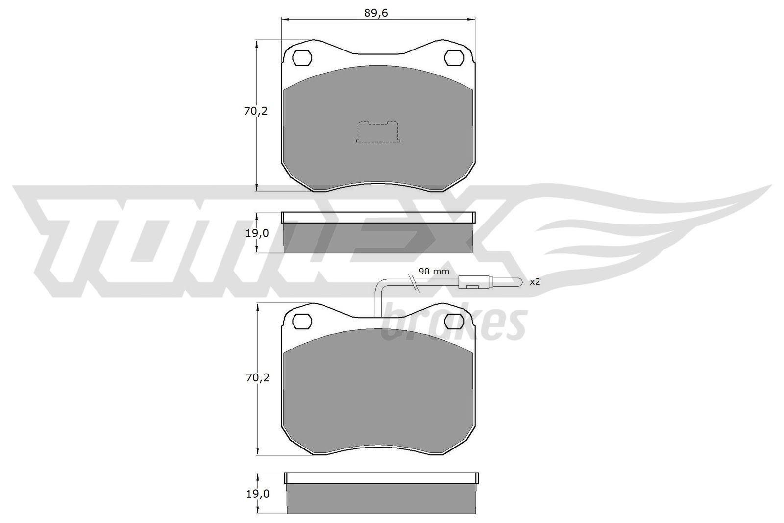 TOMEX brakes Bromsbelägg TX 10-42 PEUGEOT 504 Sedan Bromsbelägg TOMEX brakes TX 10-42