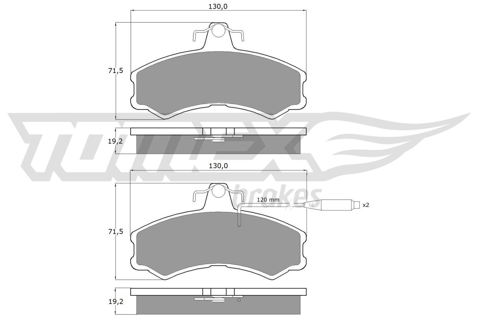 TOMEX brakes Bremseklosser TX 10-46 TOMEX brakes TX 10-46 Bremseklosser FIAT Ducato I Panorama (280) 2.5 TD 4x4 92 hk 1986
