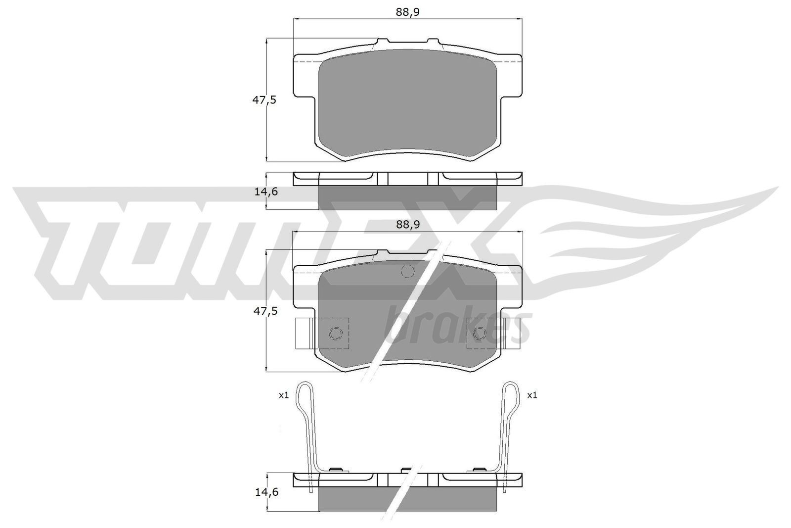 TOMEX brakes Bremseklodser TX 11-00 TOMEX brakes TX 11-00 Bremseklodser ACURA RSX (DC5) 2.0 203 HK 2002
