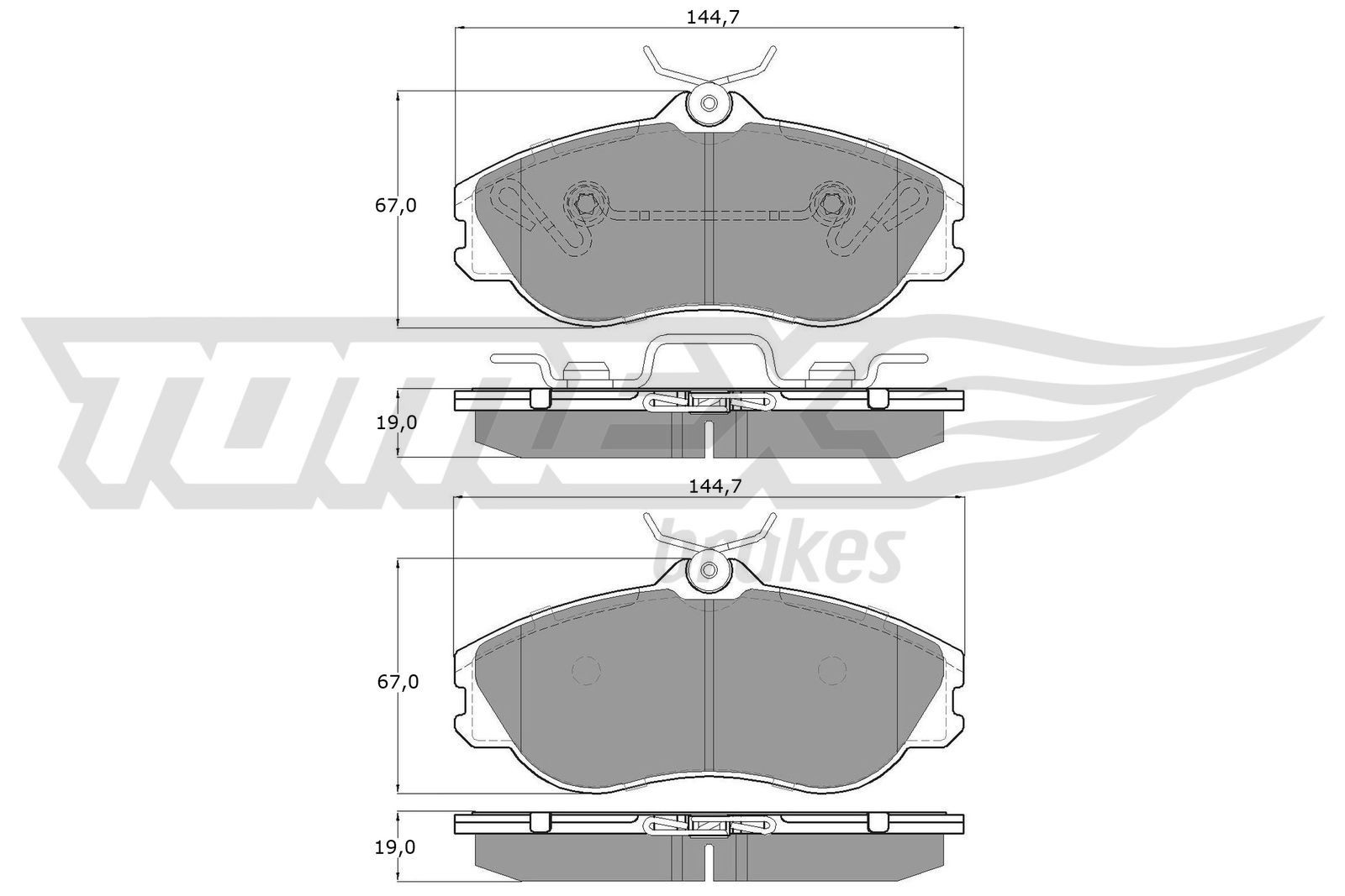 TOMEX brakes Bremseklodser TX 11-27 Sports bremseklodser TESLA TOMEX brakes TX 11-27