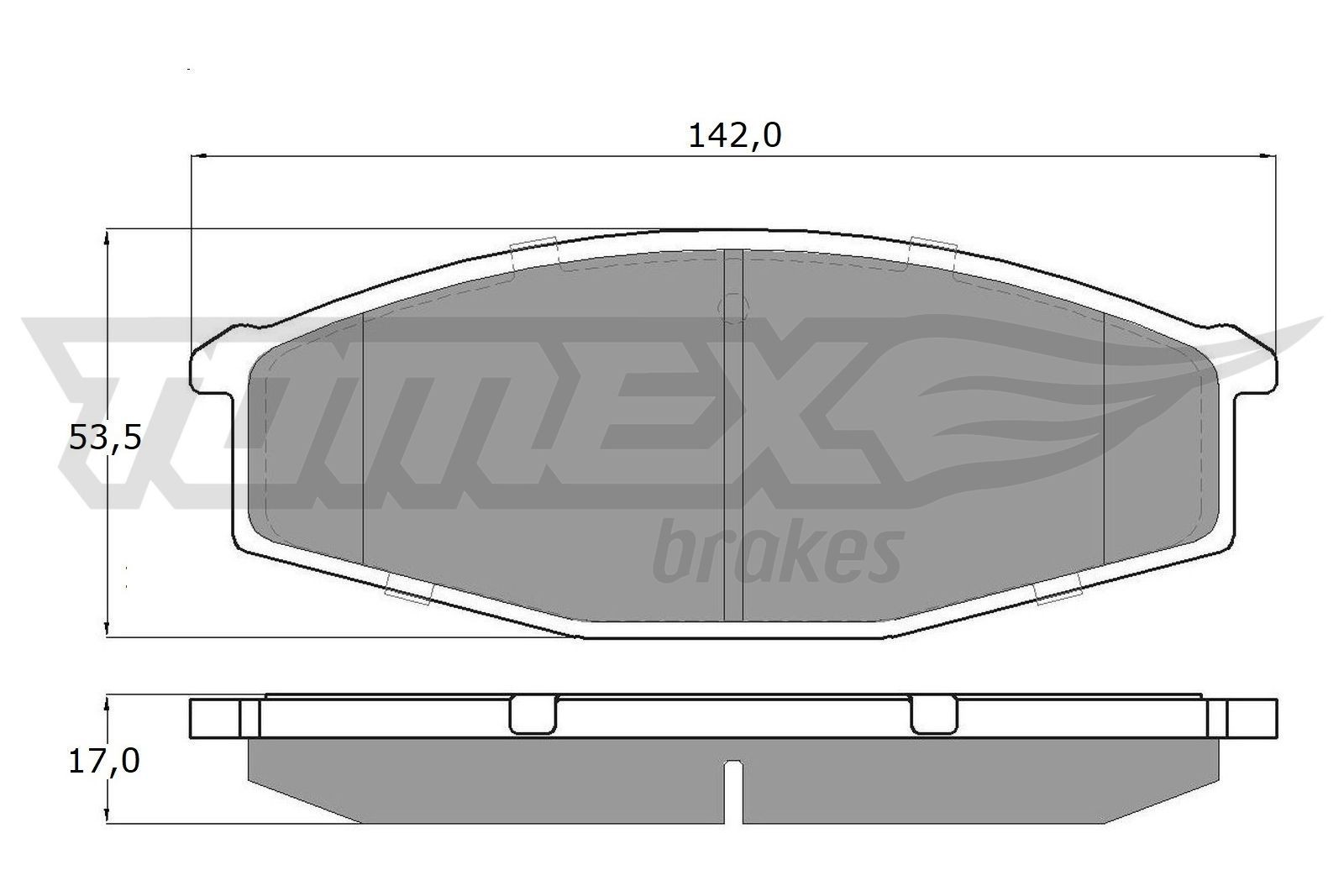 TOMEX brakes Brake pad set TX 11-56 TOMEX brakes TX 11-56 Brake pad set NISSAN Patrol Hardtop (K160) 2.8 D 75 hp 1985