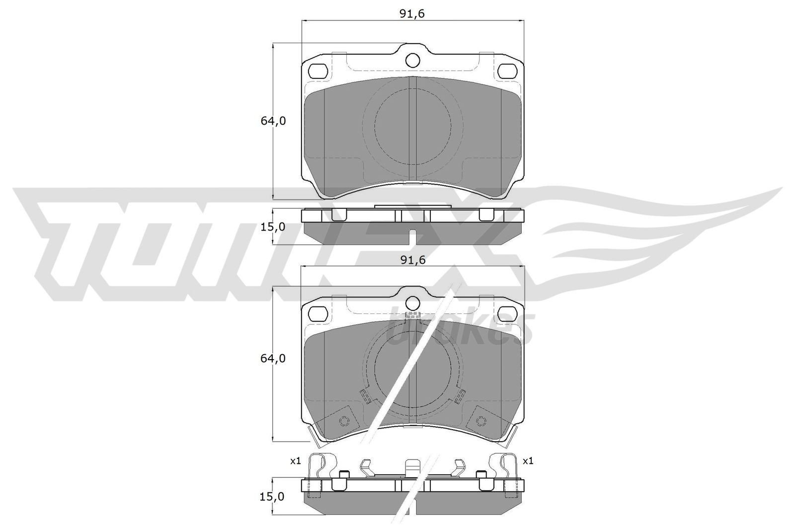 TOMEX brakes Piduriklotsid TX 11-77 TOMEX brakes TX 11-77 Piduriklotsid 323 II Hatchback (BD) originaal hind