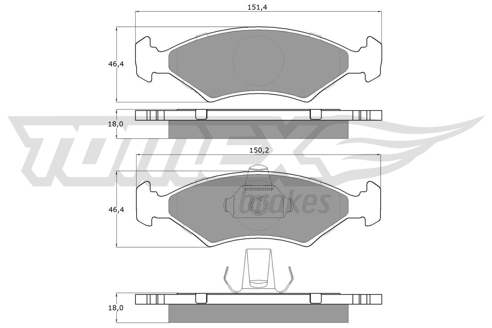 TOMEX brakes Piduriklotsid TX 12-52 TOMEX brakes TX 12-52 Pidurikattekomplekt, ketaspidur Ford Escort mk4 Cabrio odav