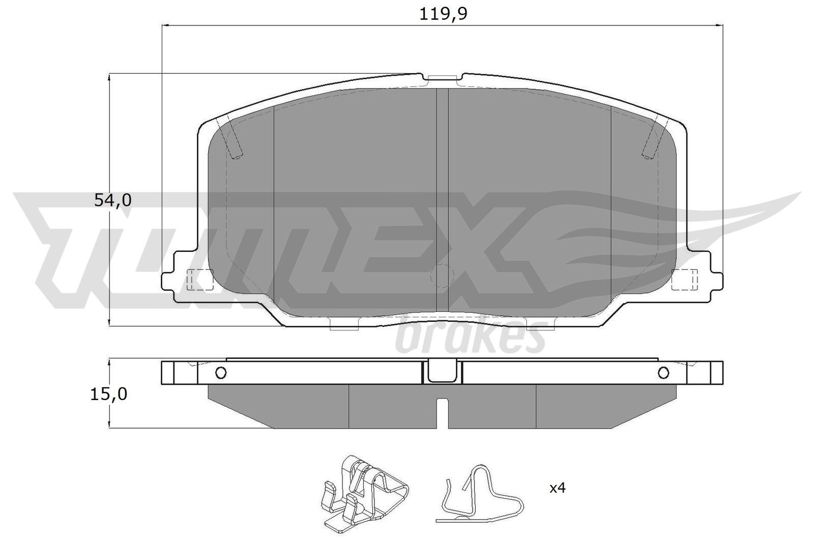 TOMEX brakes Remblokken TX 13-69 Remblok TOMEX brakes TOYOTA TX 13-69