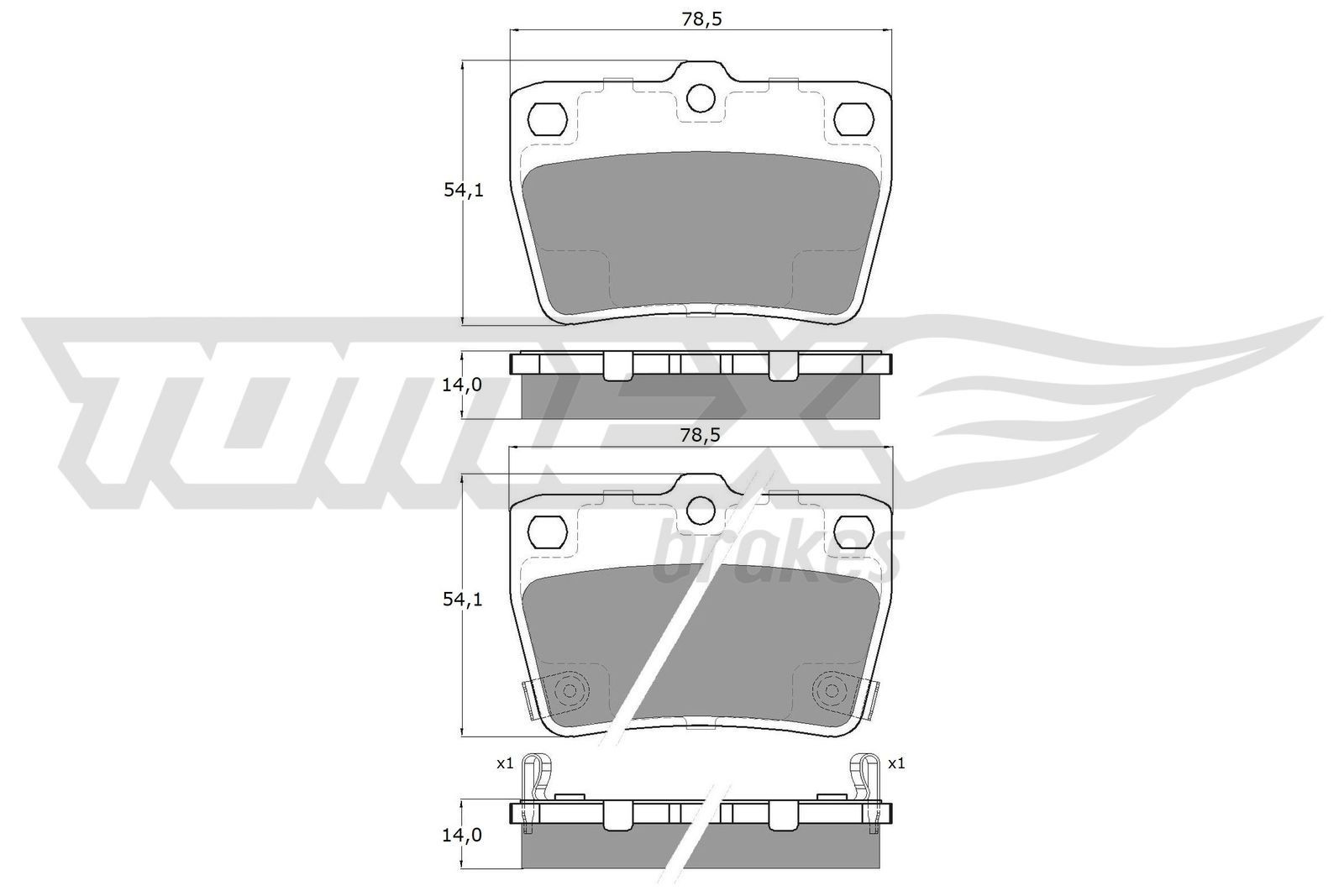 TOMEX brakes Jarrupalat, levyjarru TX 13-86 Tiggo 7 Maasturi, umpi jarrupalat TOMEX brakes TX 13-86