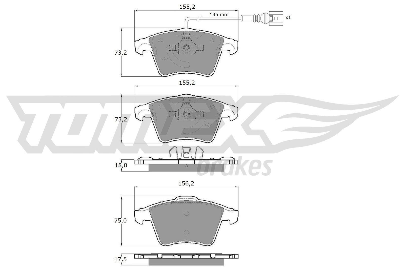TOMEX brakes Bremseklodser TX 13-931 Bremseklodser TOMEX brakes Jaguar XE TX 13-931