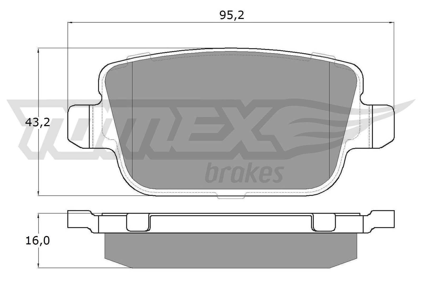 TOMEX brakes Bremseklosser TX 14-48 TOMEX brakes Bremsekloss VOLVO TX 14-48
