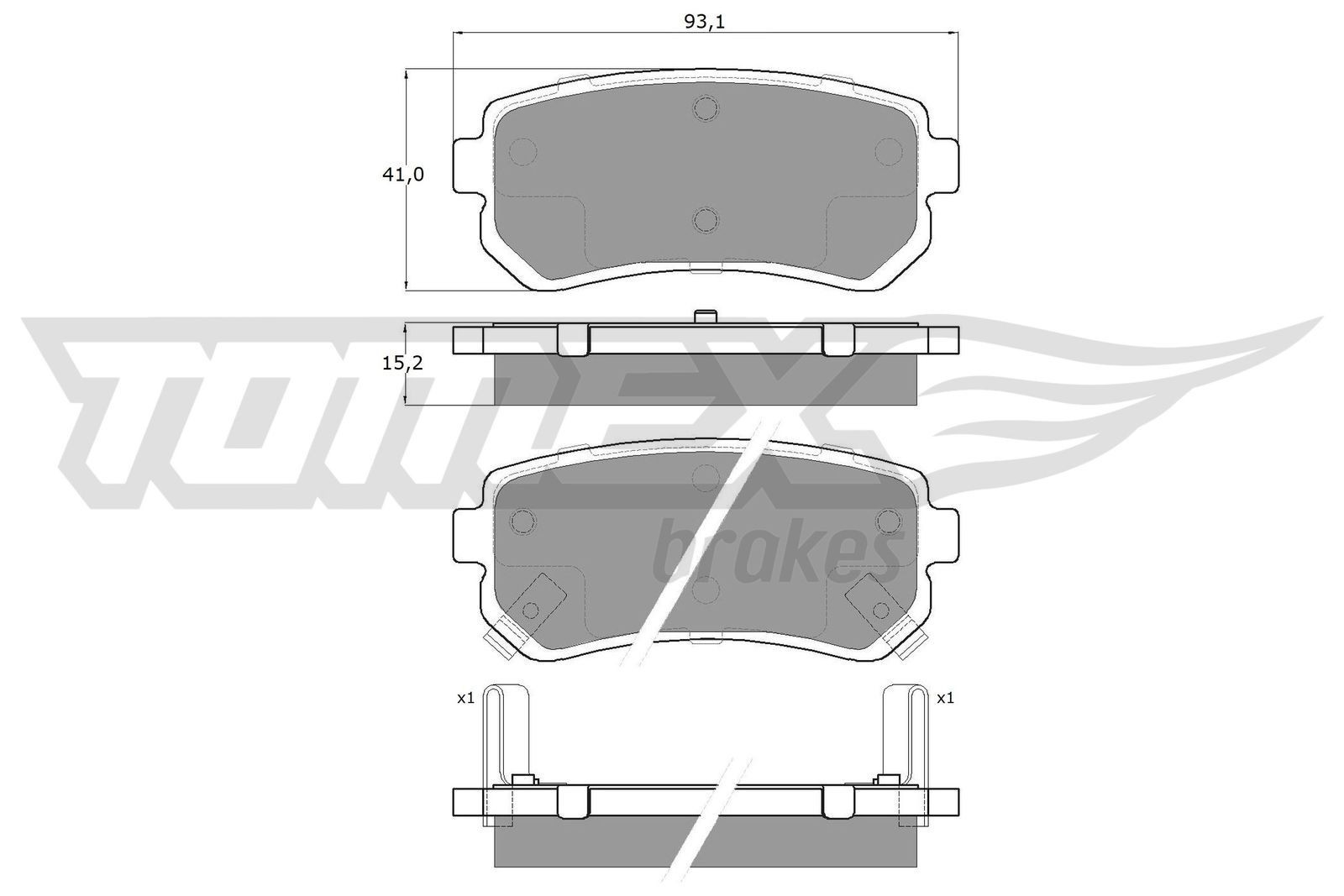 Bremseklosser TOMEX brakes TX 15-66 TOMEX brakes TX 15-66 Bremseklosser KIA SHUMA 2024
