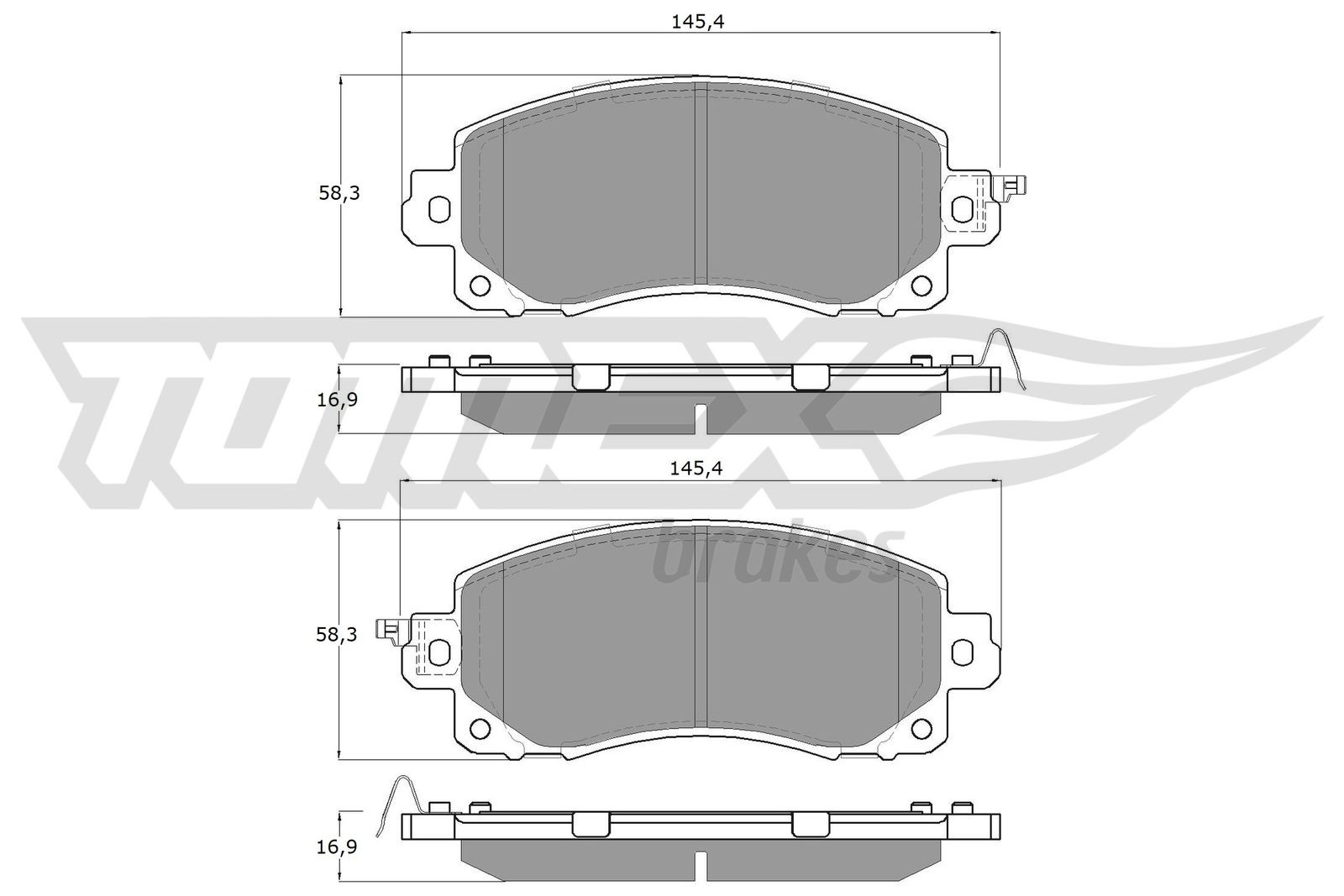 TOMEX brakes Bremseklodser TX 16-12 TOMEX brakes TX 16-12 Bremseklodser SUBARU Impreza V Sedan (GK) 2.0 i AWD (GK7) 154 HK 2025