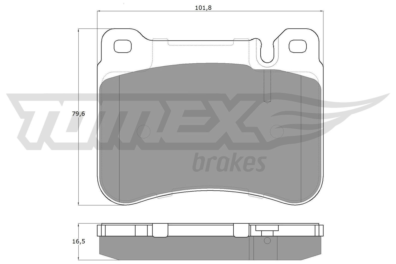 TOMEX brakes Piduriklotsid TX 16-20 TX 16-20 Piduriklotsid TOMEX brakes MERCEDES-BENZ C-klass