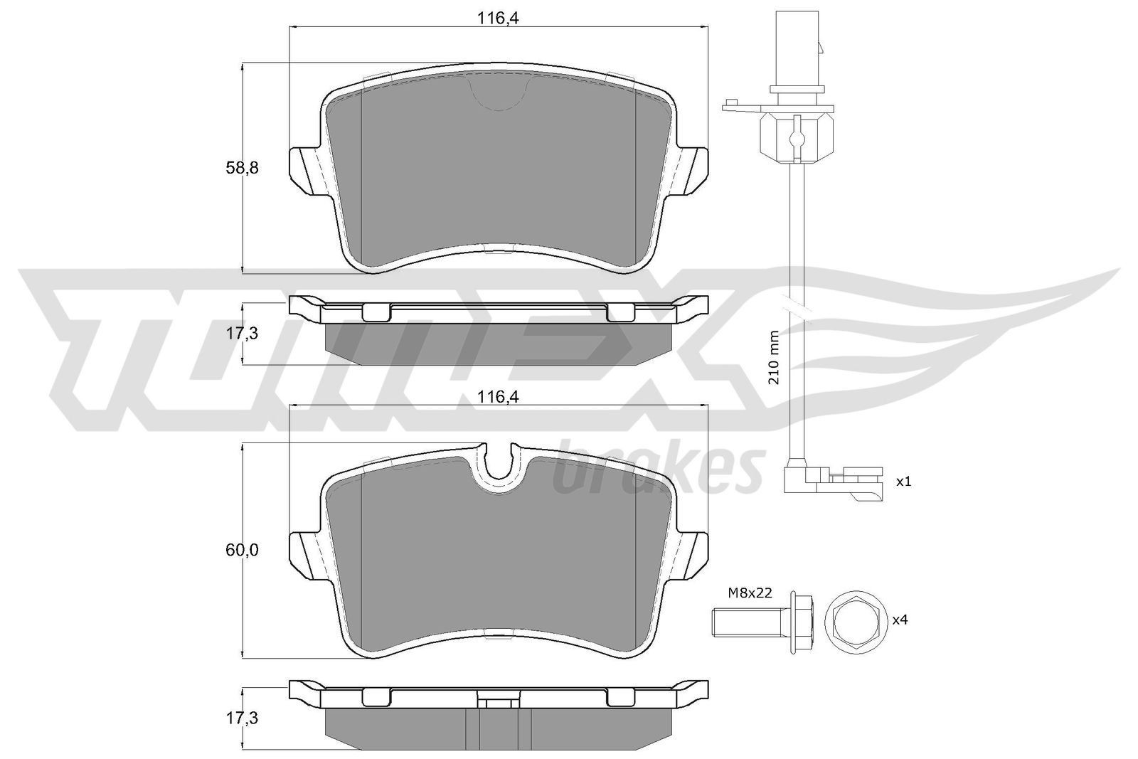 TOMEX brakes Brzdové doštičky/platničky TX 16-82 TX 16-82 TOMEX brakes Platničky Audi lacné