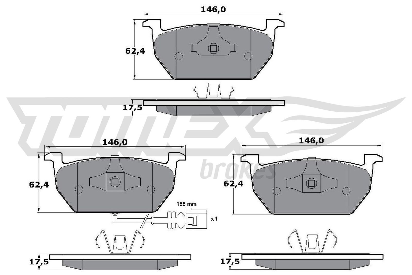 TOMEX brakes Brzdové doštičky/platničky TX 17-03 TX 17-03 TOMEX brakes Brzdové obloženie Audi lacné