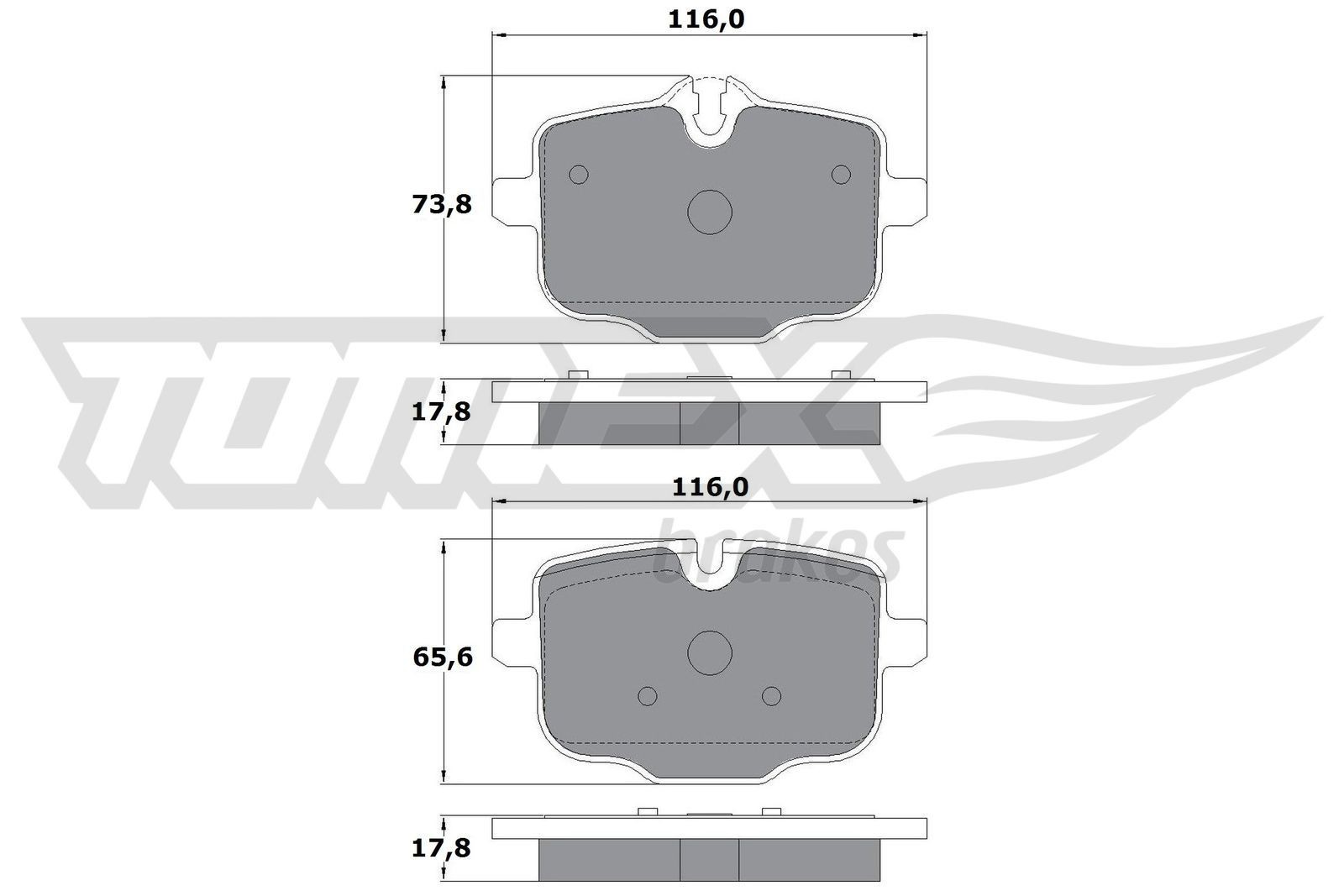 TOMEX brakes Bremseklosser TX 17-36 TX 17-36 Bremsekloss BMW 3-serie TOMEX brakes