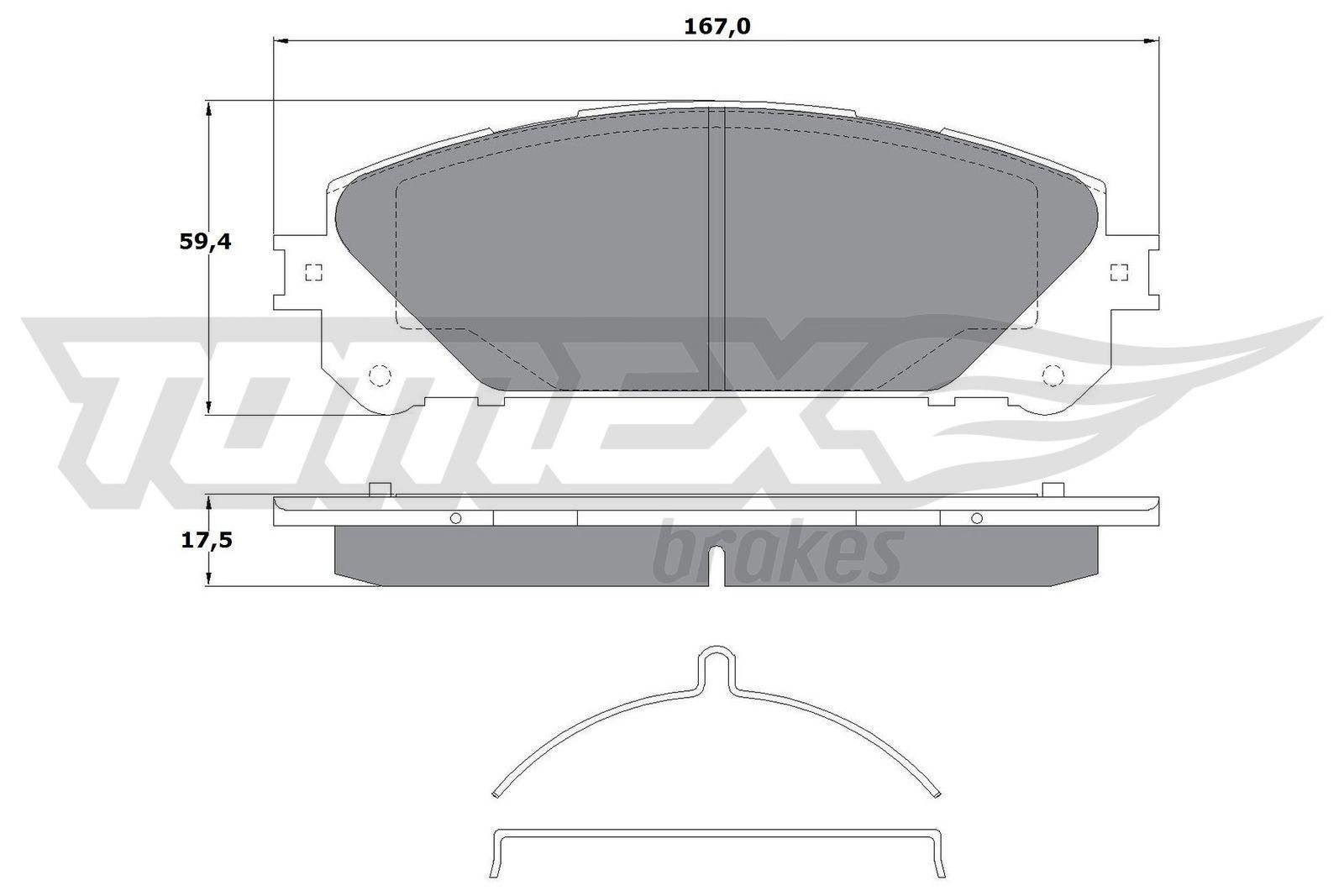 TOMEX brakes Brzdové doštičky/platničky TX 17-80 Brzdové doštičky TOMEX brakes Toyota PASEO TX 17-80
