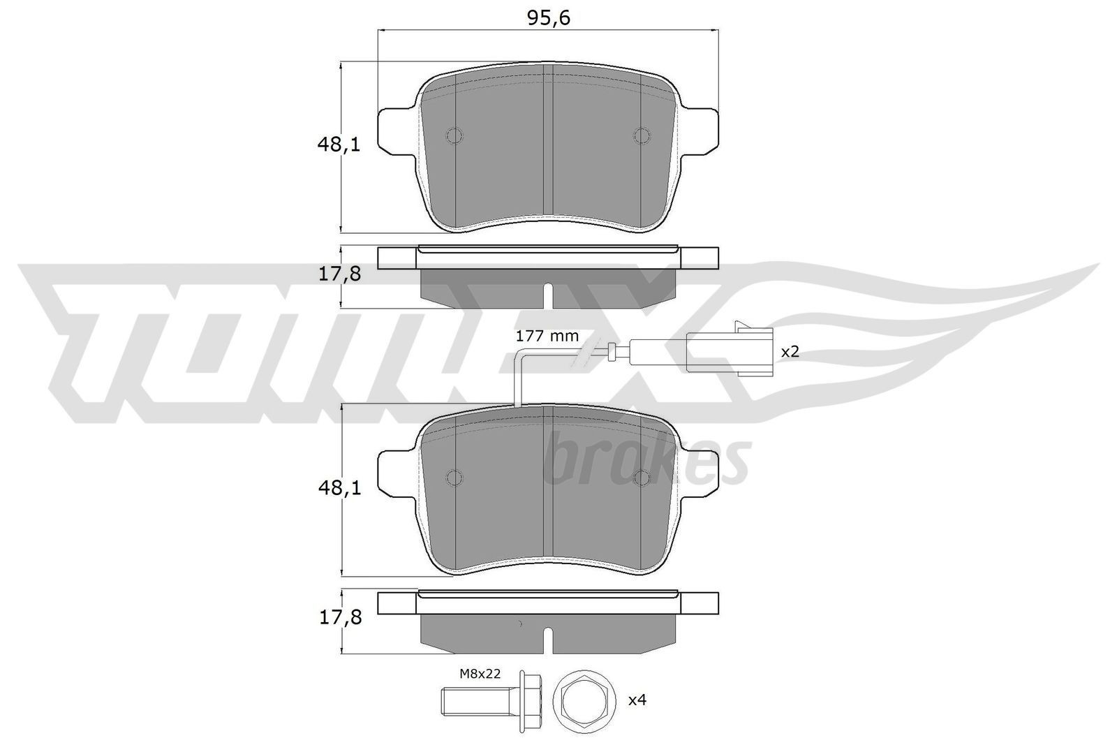 TOMEX brakes Remblokken TX 17-941 Remblokken ALFA ROMEO TOMEX brakes TX 17-941