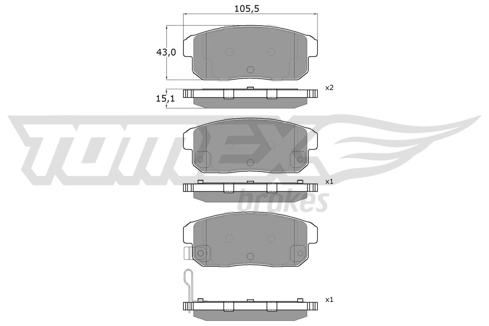 Piduriklotsid TOMEX brakes TX 17-97 TOMEX brakes TX 17-97 Piduriklots CHEVROLET CRUZE 2008