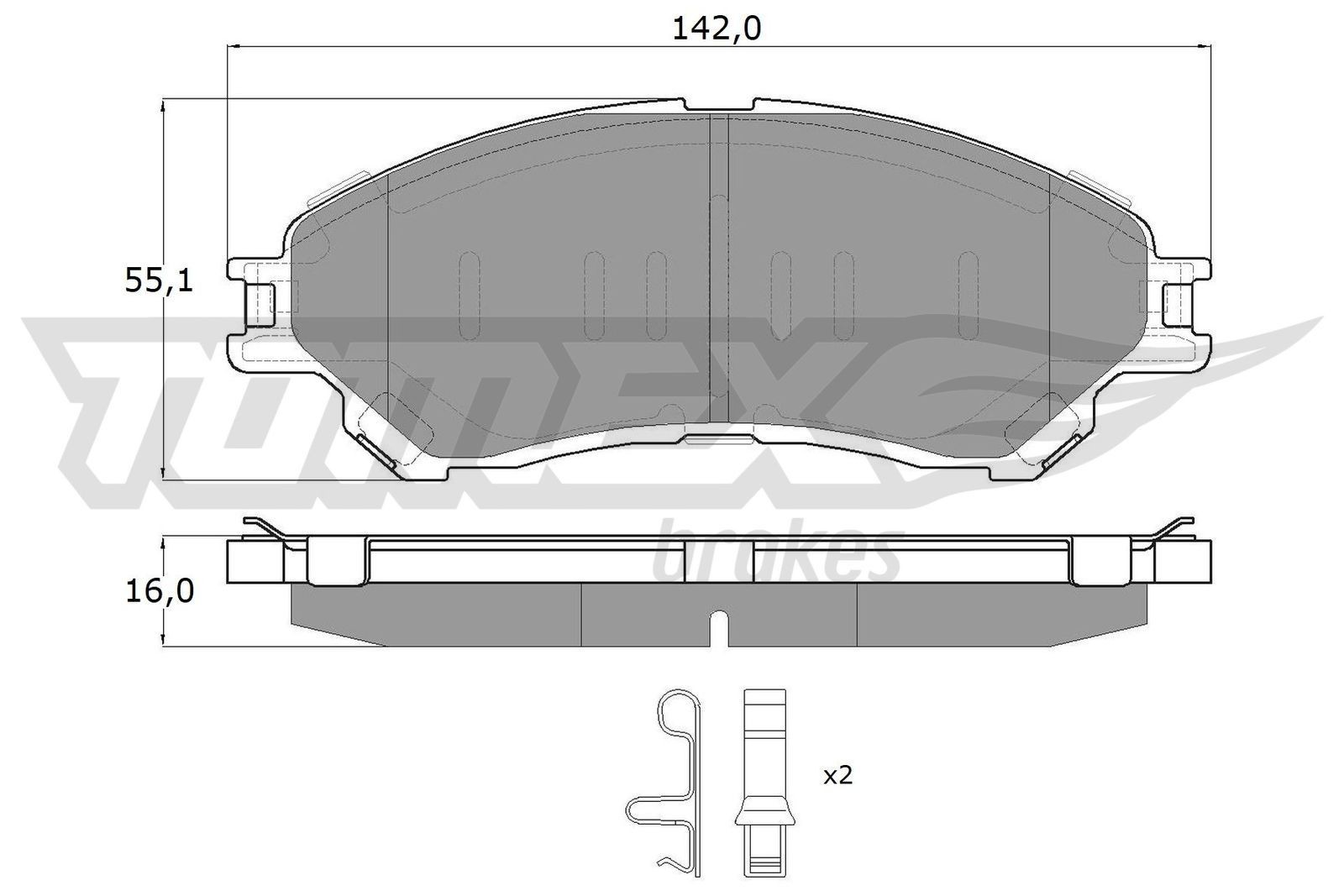 TOMEX brakes Bremseklodser TX 18-13 Sports bremseklodser TOMEX brakes SUZUKI TX 18-13