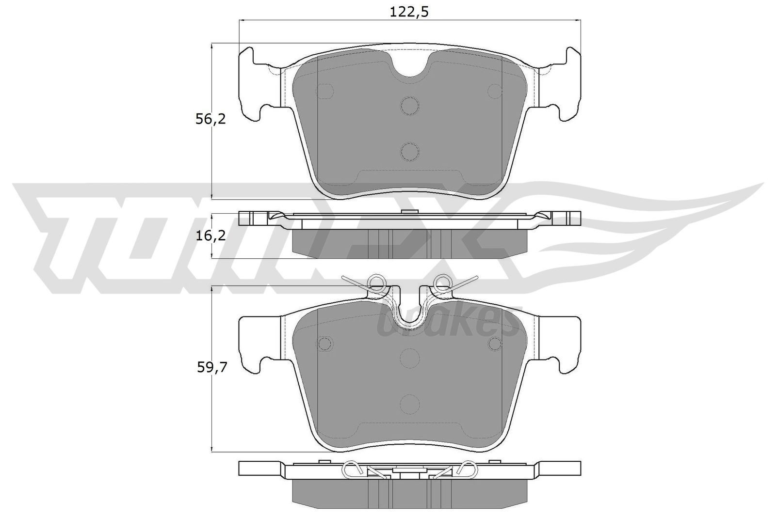 TOMEX brakes Bromsbelägg TX 18-16 TX 18-16 TOMEX brakes bromsbeläggsats JAGUAR XE