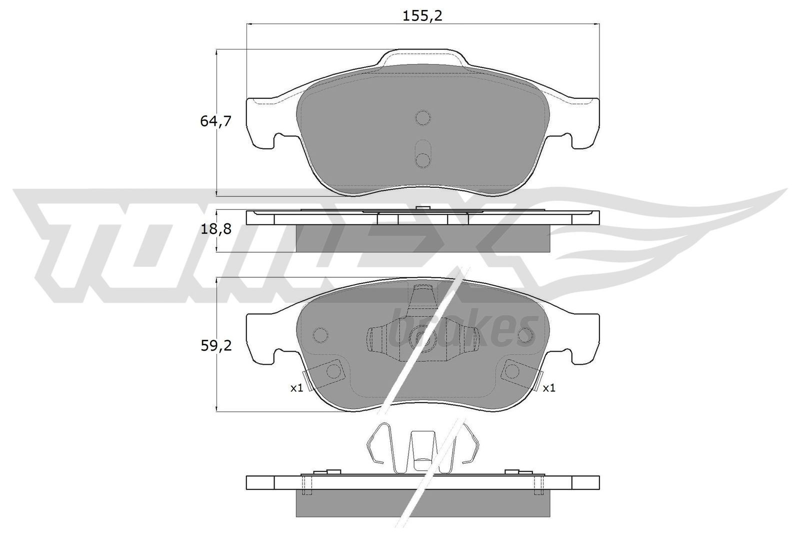 TOMEX brakes Kit pastiglie freni TX 18-18 TX 18-18 Pastiglie freno sportive TOMEX brakes Smart
