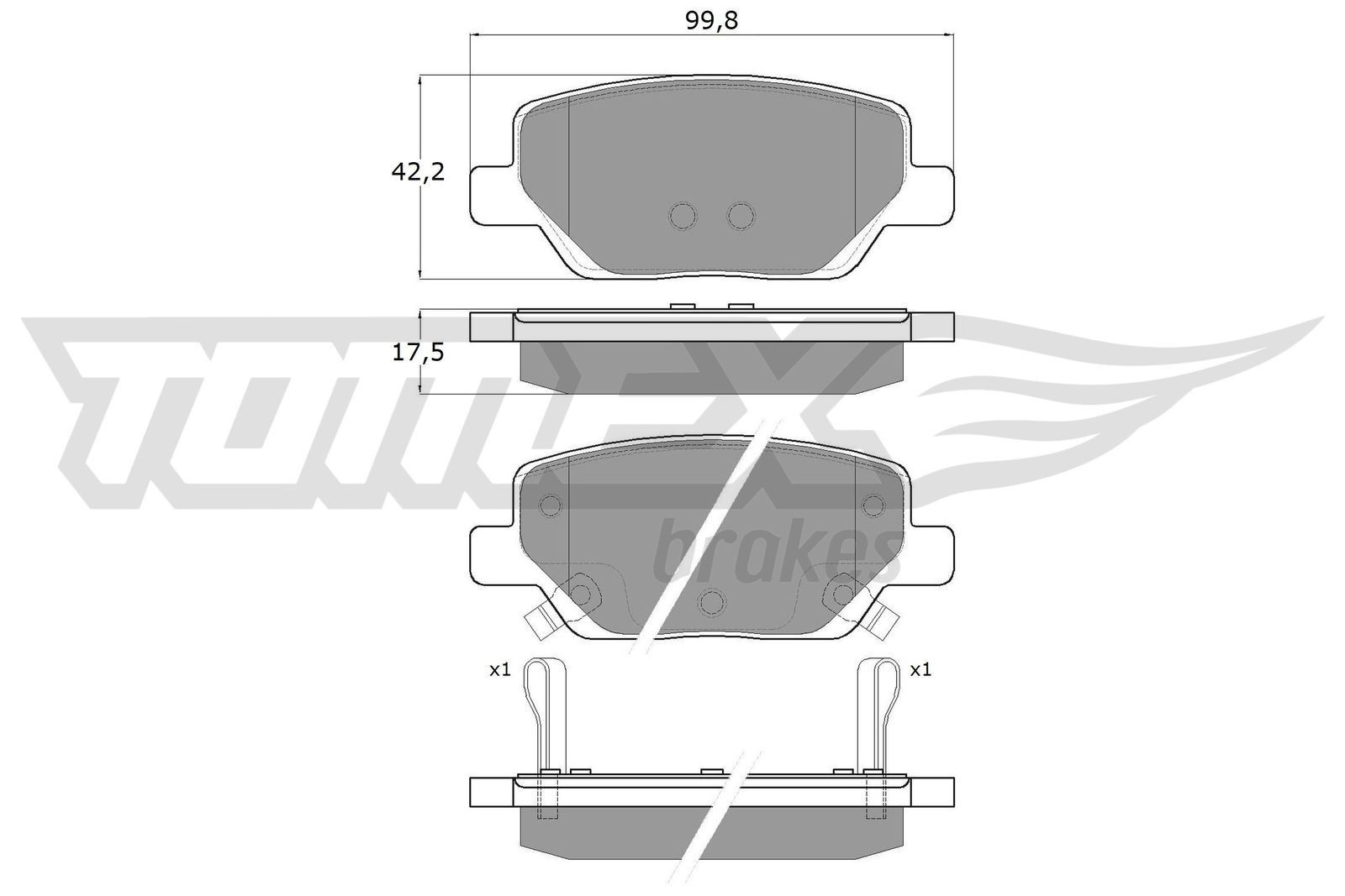 TOMEX brakes Remblokken TX 18-20 TOMEX brakes Remblok FIAT TX 18-20