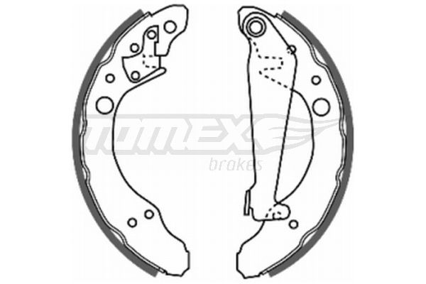 TOMEX brakes Jogo de maxilas de travão TX 20-24 Jogo de maxilas de travão TOMEX brakes AUDI TX 20-24