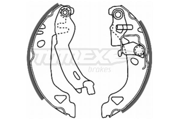 Sada brzdových čeľustí TOMEX brakes TX 20-28 TOMEX brakes TX 20-28: Brzdové čeluste Lancia Y 2003