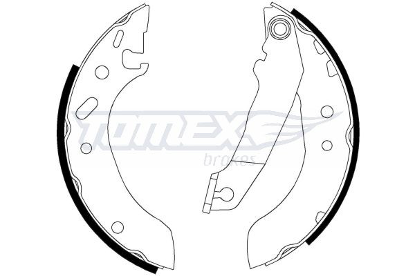 TOMEX brakes Piduriklotside komplekt TX 20-53 hind Trummelpiduriklotsid Ford ALL TX 20-53 TOMEX brakes
