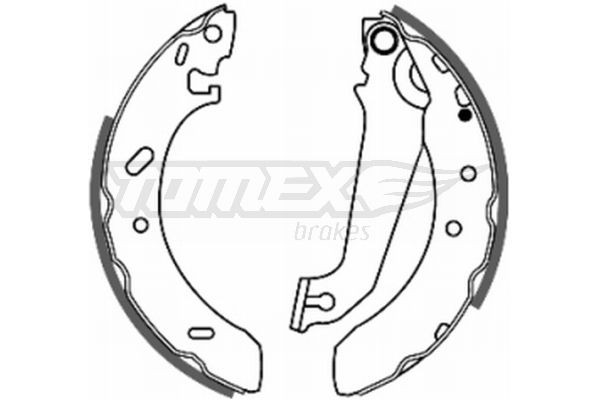 TOMEX brakes Piduriklotside komplekt TX 20-54 Ford ALL Trummelpiduriklotsid TX 20-54 TOMEX brakes