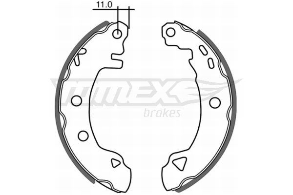 TOMEX brakes Piduriklotside komplekt TX 21-02 Trummelpiduriklotsid TOMEX brakes Citroën BERLINGO TX 21-02