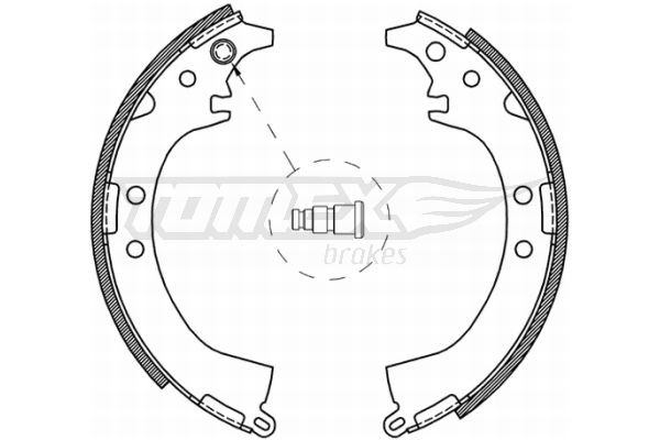 Piduriklotside komplekt TOMEX brakes TX 21-07 TOMEX brakes TX 21-07: Trummelpiduriklotsid Daihatsu TERIOS 1999
