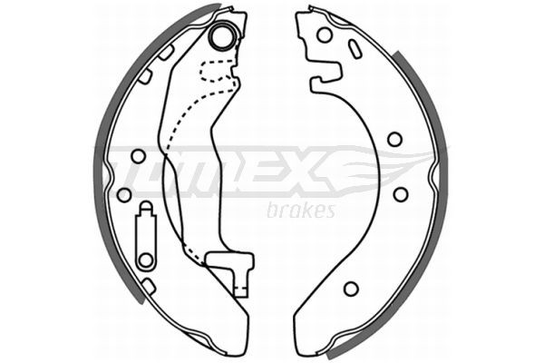 TOMEX brakes Piduriklotside komplekt TX 21-54 Trummelpiduriklotsid TOMEX brakes MG TX 21-54