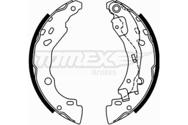 TOMEX brakes Bremsbackensatz TX 21-77 Bremsklötze für Trommelbremse TOMEX brakes Peugeot 106 TX 21-77