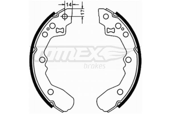 TOMEX brakes Sada brzdových čeľustí TX 21-78 TOMEX brakes TX21-78 Sada brzdových čeľustí Ford Otosan TAUNUS originálne