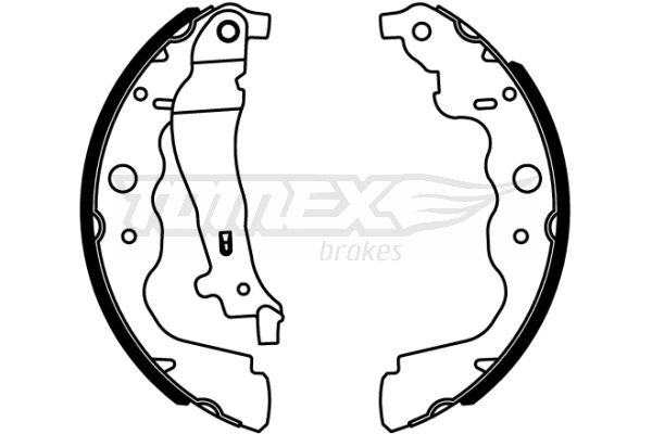 TOMEX brakes Jogo de maxilas de travão TX 22-18 Cintas de travão TOMEX brakes DACIA TX 22-18