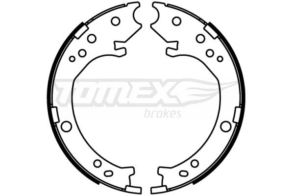 TOMEX brakes Sada brzdových čeľustí TX 22-51 TOMEX brakes TX22-51 Bubnové brzdy Ford ESCORT originálne