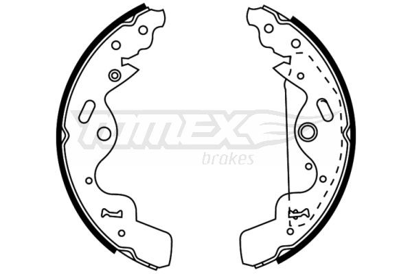 TOMEX brakes Piduriklotside komplekt TX 22-75 TOMEX brakes TX22-75 Trummelpiduriklotsid Toyota PROACE originaal