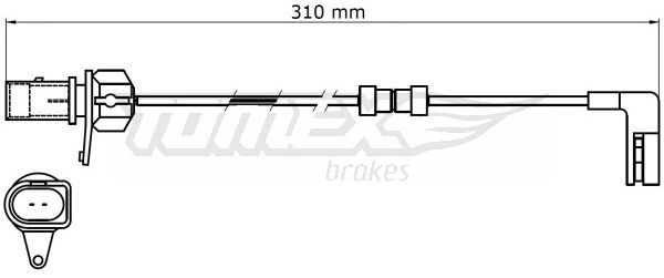 TOMEX brakes Sensore di usura delle pastiglie freni TX 31-39 TX 31-39 costo Sensore pastiglie freni TOMEX brakes MERCEDES-BENZ Classe M