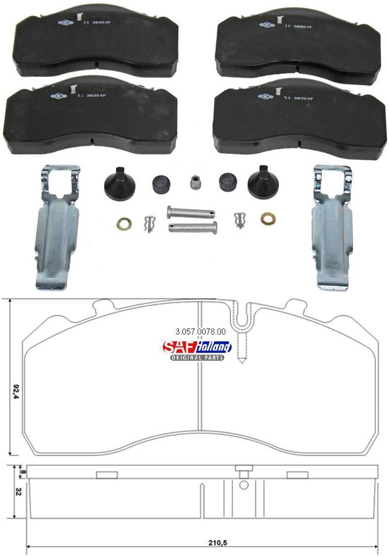 SAF Kit pastiglie freni 3.057.0078.00 SAF 3.057.0078.00 Kit pastiglie freni FIAT Ducato II Van (244) 2.8 JTD Power 146 CV 2006
