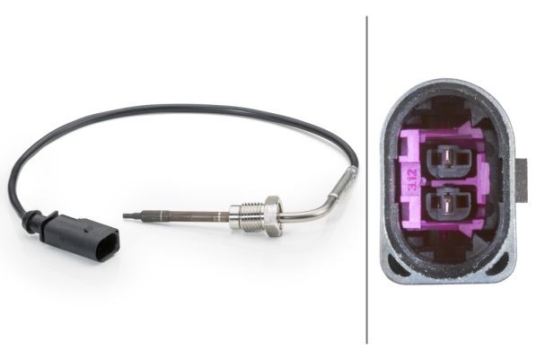 HELLA Sensor, eksostemperatur 6PT 014 494-071 Sensor eksostemperatur HELLA Seat LEON 6PT 014 494-071